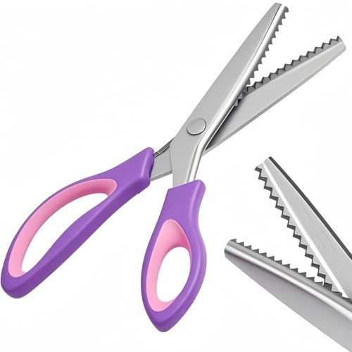 WFOEJEJ Pinking Shears， Zig Zag Scissors for Fabric，Pinking Shears for Fabric Cutting,Professional Handheld Dressmaking - Image 1