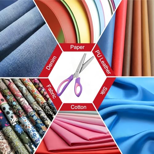 WFOEJEJ Pinking Shears， Zig Zag Scissors for Fabric，Pinking Shears for Fabric Cutting,Professional Handheld Dressmaking - Image 5