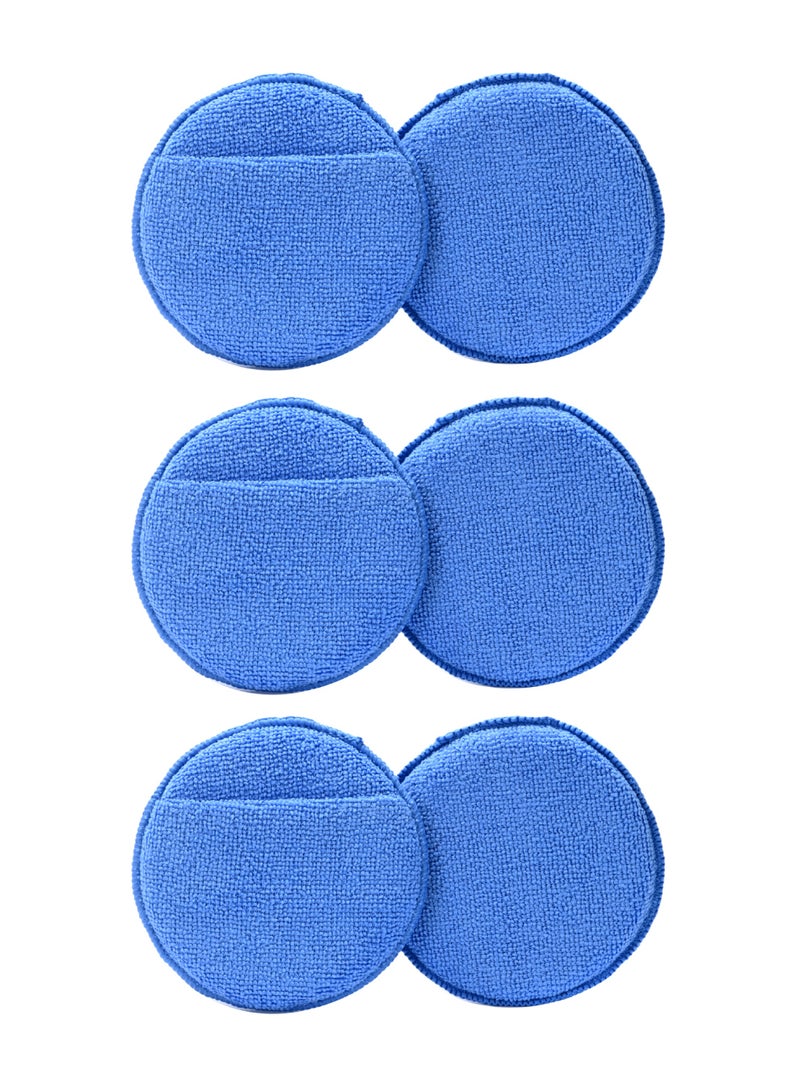 LAWAZIM Microfiber Wax Applicator Pads - 6 Piece, 12x2cm - Car Wax Applicator, Buffing & Detail Polishing Foam Pads, Reusable & Washable Oil Applicator for Car Cleaning, Fine Polishing, Auto Detailing - Image 1