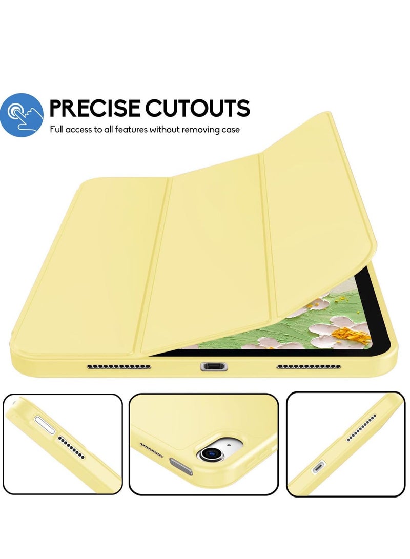 Raxoom iPad 10th Generation Case 2022 with Pencil Holder - Soft TPU Back Protective Smart Trifold Stand Cover for iPad 10.9 Inch (10th Gen), Auto Wake/Sleep - Yellow - Image 5