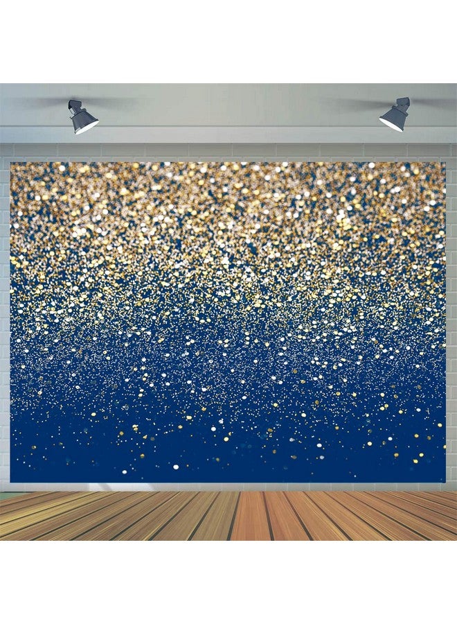 CYLYH 10X8Ft Blue And Gold Backdrop Golden Spots Backdrop Vinyl Photography Backdrop Vintage Astract Background For Family Birthday Party Newborn Studio Props D595 - Image 1