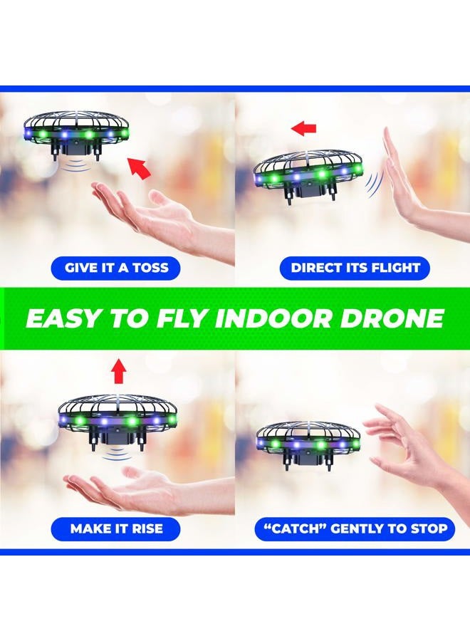 Force1 Scoot LED Hand Operated Drone for Kids or Adults - Hands Free Motion Sensor Mini Drones, Easy Indoor Flying Orb Ball Small UFO Toy for Boys and Girls (Green/Blue) - Image 5