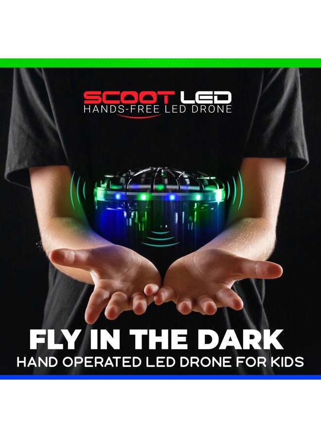 Force1 Scoot LED Hand Operated Drone for Kids or Adults - Hands Free Motion Sensor Mini Drones, Easy Indoor Flying Orb Ball Small UFO Toy for Boys and Girls (Green/Blue) - Image 2