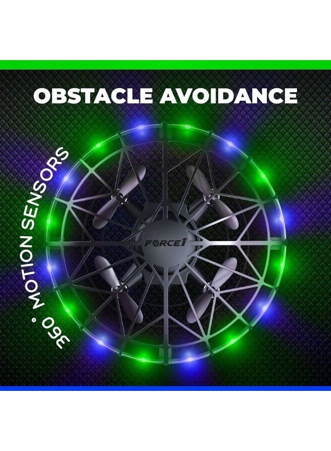 Force1 Scoot LED Hand Operated Drone for Kids or Adults - Hands Free Motion Sensor Mini Drones, Easy Indoor Flying Orb Ball Small UFO Toy for Boys and Girls (Green/Blue) - Image 3