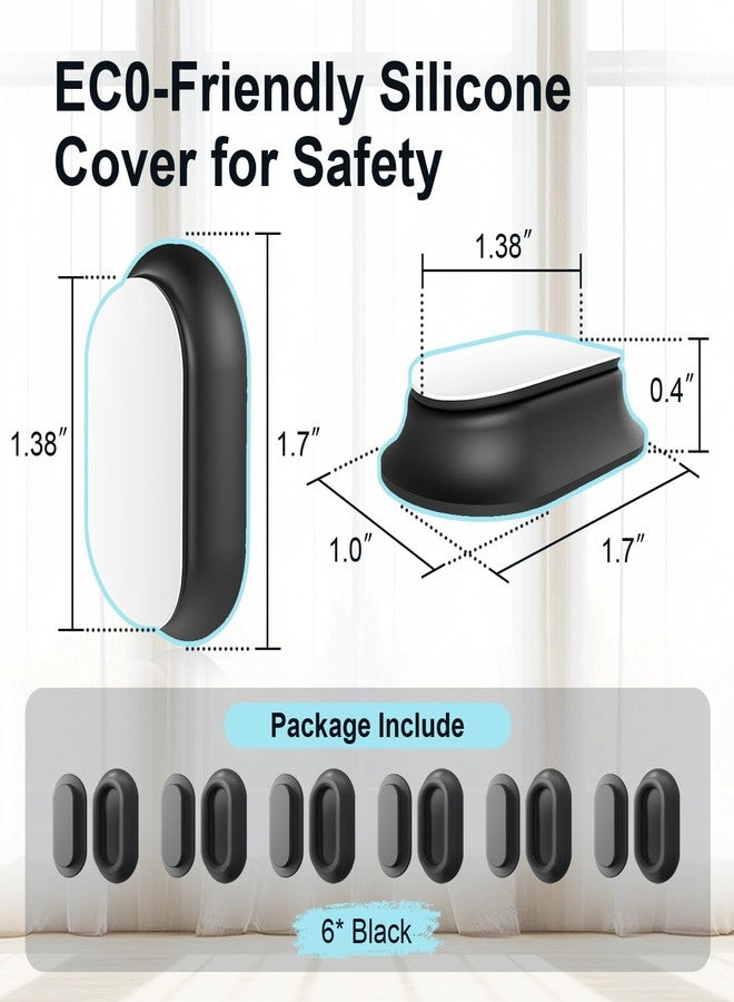 Vaszu Magnetic Remote Control Holder Self-Adhesive Wall Mount, 6 Pack Upgraded Silicone Organizer Storage Wall Holder for Home Office TV, Fan and Air Conditioner Remote Control Black - Image 5