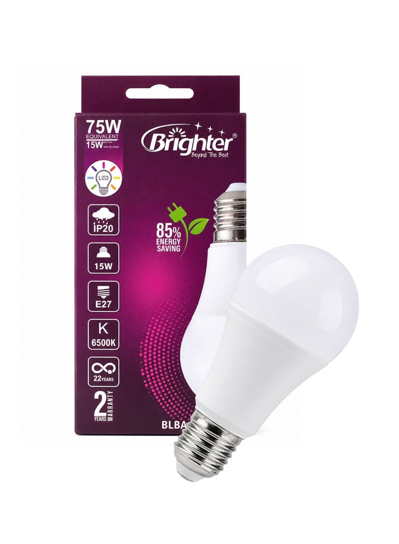 LED Light Bulbs 15W (75W Equivalent) E27 Screw Base, 6500K Cool Daylight White, IP20 Energy Saving LED Lamp, 2-Year Warranty, High Brightness, Long Life, Pack of 5 - Image 3