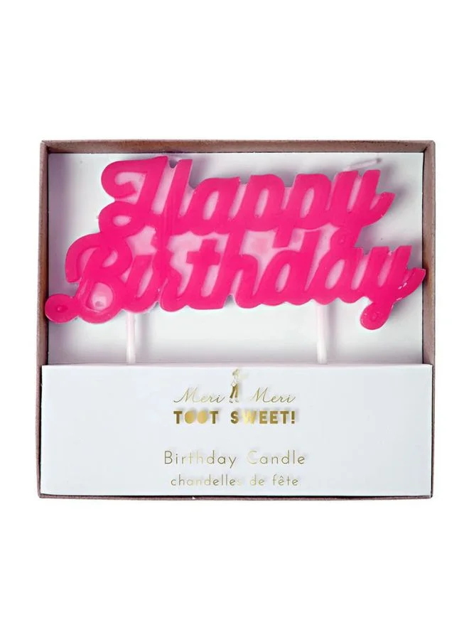 Meri Meri Pink Happy Birthday Candle