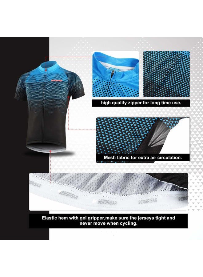 BERGRISAR Men's Cycling Jerseys Short Sleeves Bike Shirt - Image 4