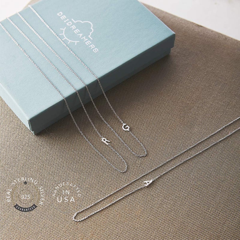 Deidreamers Sterling Silver Side Mini Initial Necklace K - Image 5