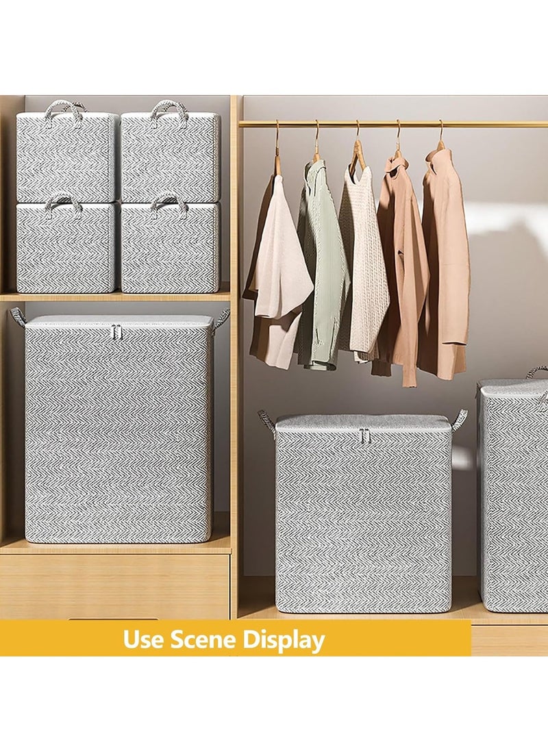 2pcs Wardrobe Clothes Organizer Bedding Organizer Foldable Closet Storage Organizer with Carrying Handles Large-Capacity Storage Bag for Home Bedroom Office（110L）  - Image 3