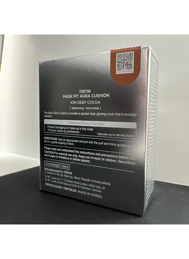 Tirtir Mask Fit Aura Cushion Foundation - 43N Deep Cocoa