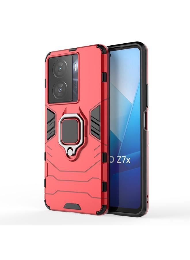 erorex Case For vivo iQOO Z7x 5G Magnetic Ring Holder PC + TPU Phone Case - Image 1