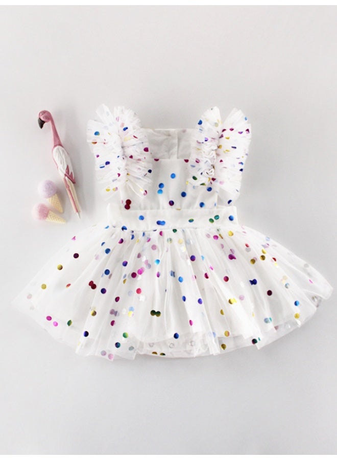 DOOKOO Summer Baby Girl Dresses newborn Stamped Mesh Cotton Dresses Infant Clothes - Image 3