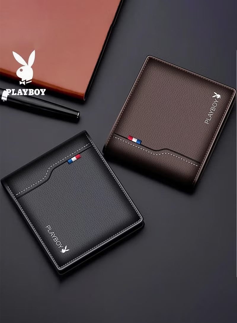 PLAYBOY Men's Genuine Leather Wallet with Money Clip - Slim Bifold Wallet for Men with Multiple Card Slots - Classic Business & Casual Leather Wallet Gift for Men - Image 5