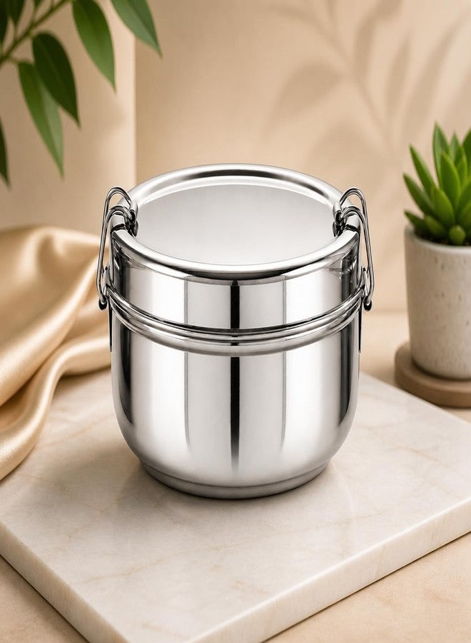 Vooli Stainless Steel Lunch Box Reusable Leak Proof Tiffin for Kids Adults Daily Use Tiffin Box Steel, Steel Tiffin Box for School 10=CM - Image 1