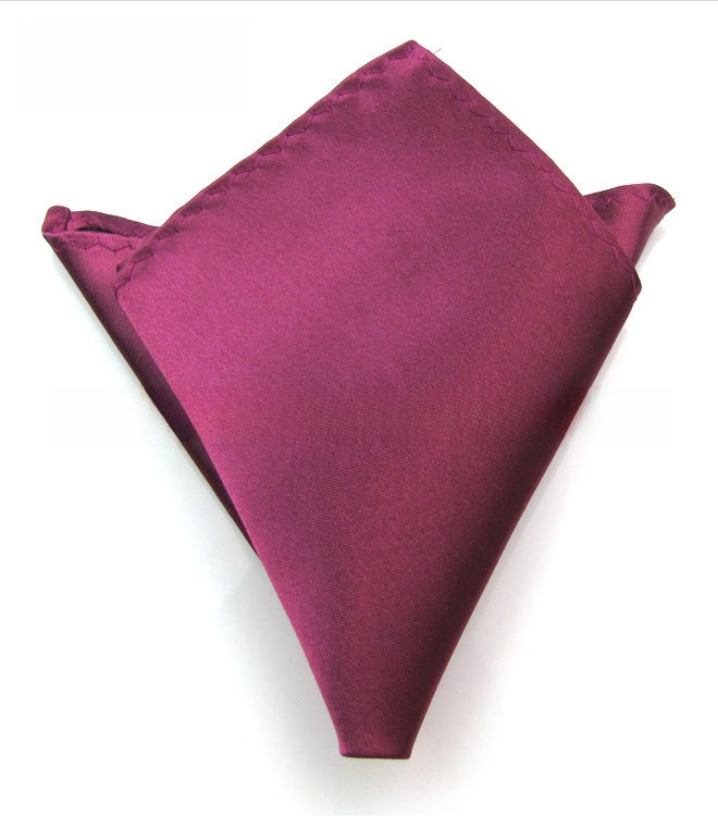 Mens Solid Formal Pocket Square Wedding Suit Handkerchief Purple Red 
