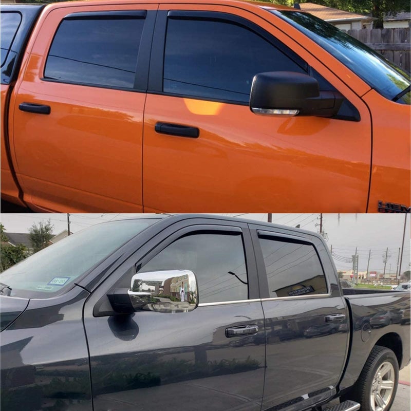 Lightronic WV194109 Extra Durable In-Channel Wind Deflector Visor Rain Guard, Fit 2009-2018 Dodge Ram 1500 Crew Cab, 2010-2025 Ram 2500 & 3500 Crew & Mega Cab, 2019-2024 Ram 1500 Classic Crew Cab, Smoke, 4-Pcs - Image 5