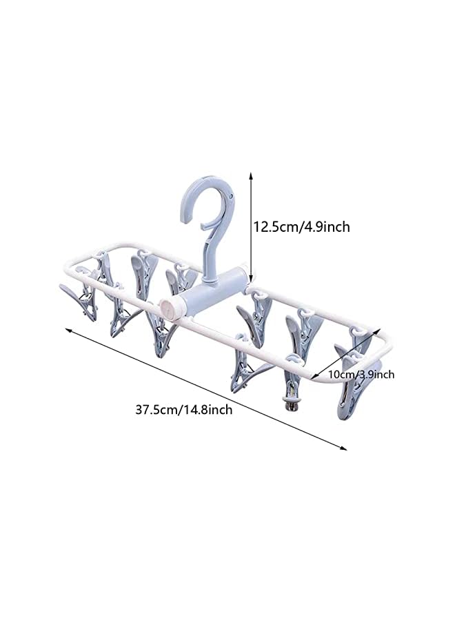 Zaboon Portable Laundry Hanger 2 Pack 12 Clips Laundry Drying Rack Folding Sock And Underwear Hanger Drip Foldable Hanging Rack 360° Rotatable - Image 2