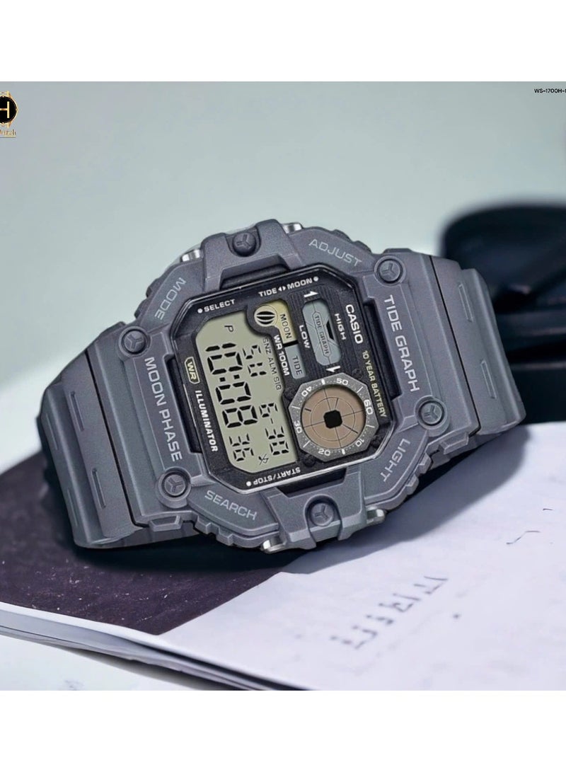 كاسيو ساعة رقمية بسوار من الراتنج WS-1700H-8AVDF، للجنسين - Image 2