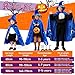 Toulite Wizard Cape for Kids Age 316 Witch Costume Includes Cape Hat Glowing Wand and Beard Suit for Boys GirlsS35yBlue - Image 4