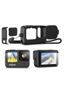 Y&D Silicone Sleeve with Lanyard and 6 Pcs Tempered Glass Screen Lens Protector for GoPro Hero 10 Black  - Image 1