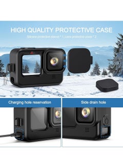 Y&D Silicone Sleeve with Lanyard and 6 Pcs Tempered Glass Screen Lens Protector for GoPro Hero 10 Black  - Image 2