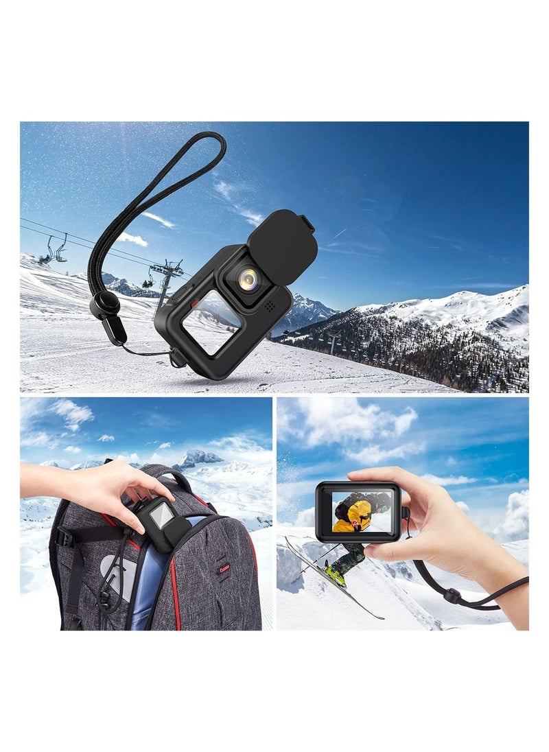 Y&D - Silicone Sleeve with Lanyard and 6 Pcs Tempered Glass Screen Lens Protector for GoPro Hero 10 Black - Image 1