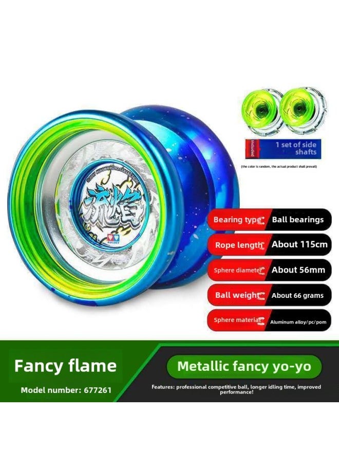 Generic Yo-Yo Fire Young King Flame Competition Yoyo Ball Children's Metal Luminous Yo-Yo Cross Border Wholesale-Color:Chasing The Cloud Thorn (including Top Finger)-Specifications:10 Extra Ropes  - Image 2