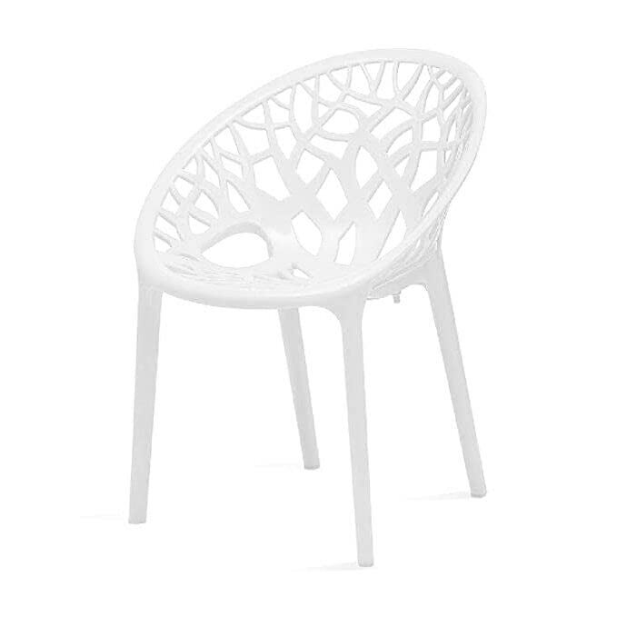 SkyGlamour Neelkamal Crystal Plastic Chair | Chairs for Living Room, Garden, Patio Durable Indoor & Outdoor |Plastic Chair Set of 2, Colour: White - Image 5