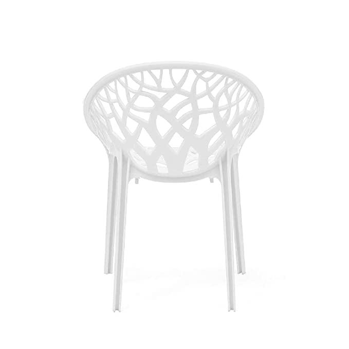 SkyGlamour Neelkamal Crystal Plastic Chair | Chairs for Living Room, Garden, Patio Durable Indoor & Outdoor |Plastic Chair Set of 2, Colour: White - Image 4
