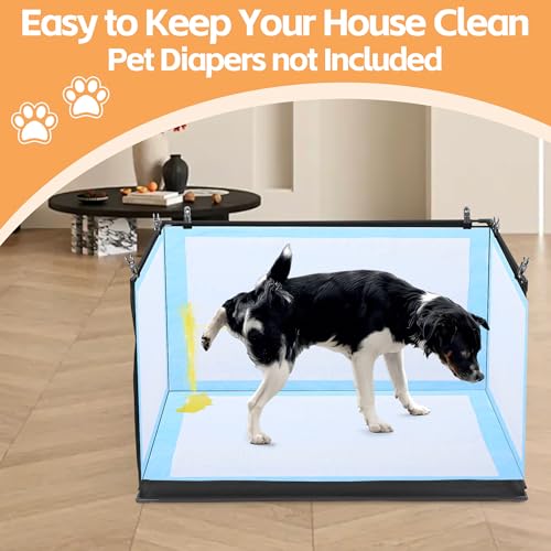 HOMBYS Dog Pee Pad Holder with High Walls NoSpill Indoor Potty for Large Dogs Foldable Puppy Litter Box Patent Pending 338 L x 28 W x 177 H - Image 3