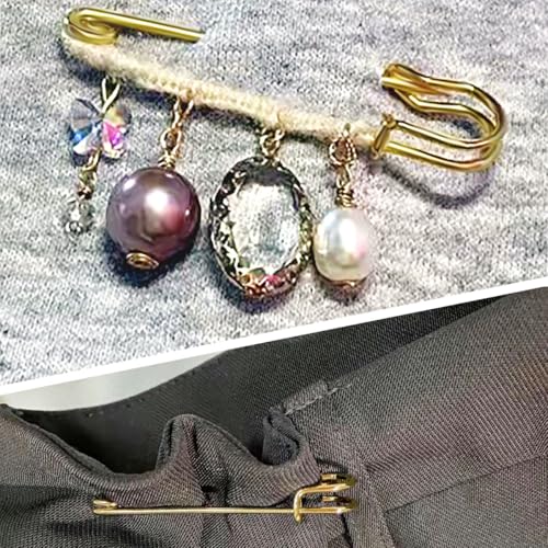 Qoaimu 30 Pcs Large Safety Pins 2 Inch Heavy Duty Blanket Pins Big Safety Pin Steel Safety Pins for Blankets Clothes Crafts Leather Canvas, Gold - Image 2