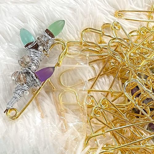 Qoaimu 30 Pcs Large Safety Pins 2 Inch Heavy Duty Blanket Pins Big Safety Pin Steel Safety Pins for Blankets Clothes Crafts Leather Canvas, Gold - Image 3