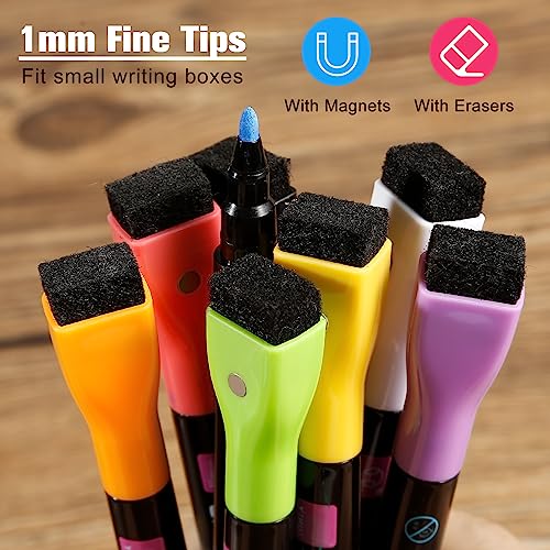 OORAII Magnetic Liquid Chalk Markers Wet Erase Markers for Acrylic Calendar Planning Board LED Note Board Clear Glass Whiteboard Window/Mirror Christmas Holidays Paintings, 8 Vibrant Colors, 1mm Fine Tip - Image 5