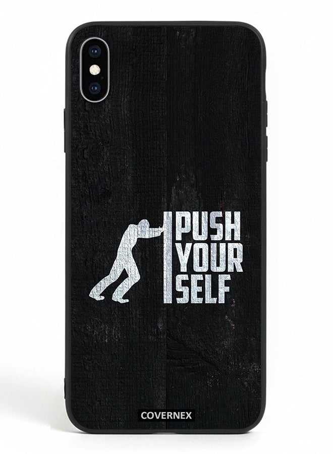 Covernex Apple iPhone Xs Max Protective Case Cover Printed Featuring Push Yourself - Image 2