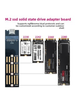 M.2 SSD Solid State Hard Disk Box Motherboard Dual Protocol Nvme/ngff/SATA Mobile Hard Disk Transfer Board Card-Color:NGFF(SATA) Protocol Has Colored Lights