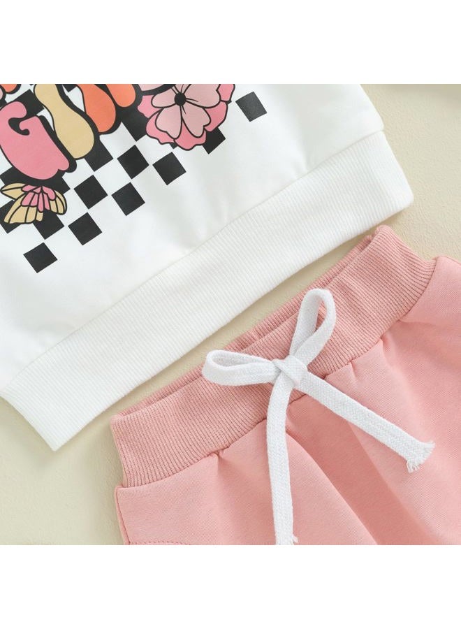 Socutebabe 2Pcs Set Infant Baby Girl Fall Clothes Mamas Girl Long Sleeve Crewneck Sweatshirt+Joggers Pants Winter Outfit Set (Mamas Girl-White,0-6 Months), Mamas Girl-white, 0-6 Months - Image 5