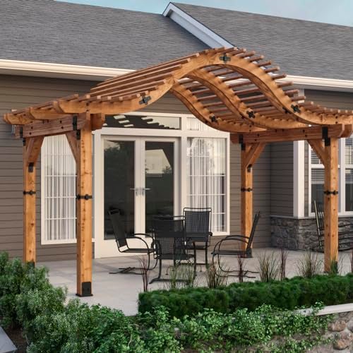Ozco Ironwood Lite 6x6 Post Base Kit, Includes 1 Post Base Plate, 4 Decorative Plates, 8 Hex Cap Nuts, OWT Timber Screws, Galvanized Steel for Pergolas | 52108 - Image 2