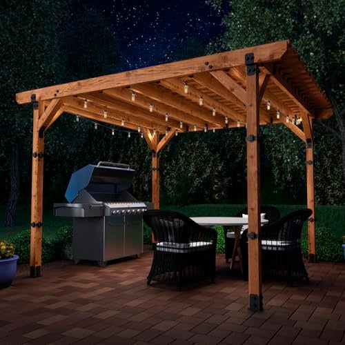 Ozco Ironwood Lite 6x6 Post Base Kit, Includes 1 Post Base Plate, 4 Decorative Plates, 8 Hex Cap Nuts, OWT Timber Screws, Galvanized Steel for Pergolas | 52108 - Image 3