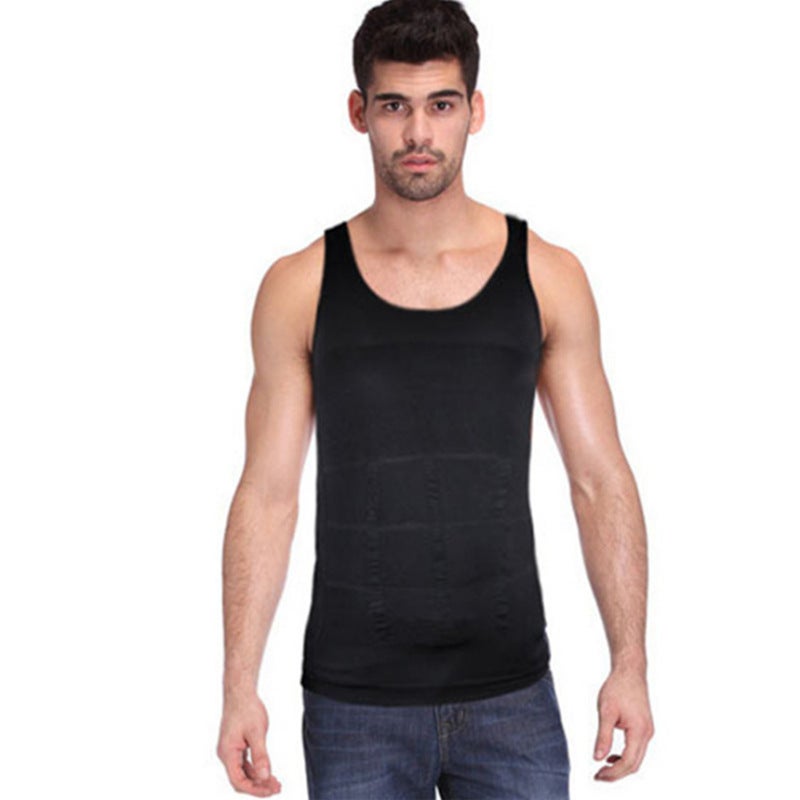 Mens Slimming Vest Shapewear Sports Waist Trimmer White  - Image 4