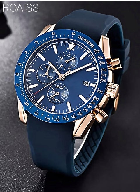 Stylish Wrist Watch for Men with Silicone Strap and Perfect Quartz Movement Waterproof and Scratch Resistant