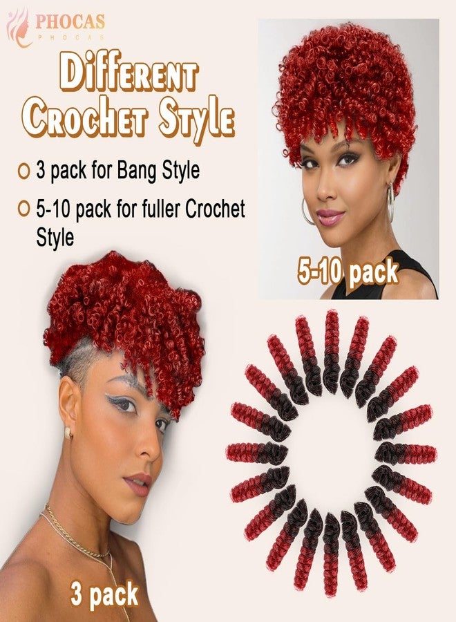 PHOCAS 5Packs 10'' Short Crochet Hair Crochet Braids for Black Women Natural Black to BUG - Image 4