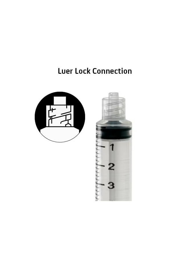 Disposable Syringe 3ml, Luer Lock with needle 23GX1-1/4", PE packing - Image 2