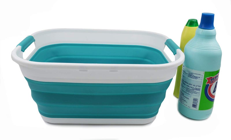 SAMMART 175L 46 Gallon CollapsibleFoldablePop UpPortable Washing Tub Water Capacity 135L35 Gallon 1 Bright Blue