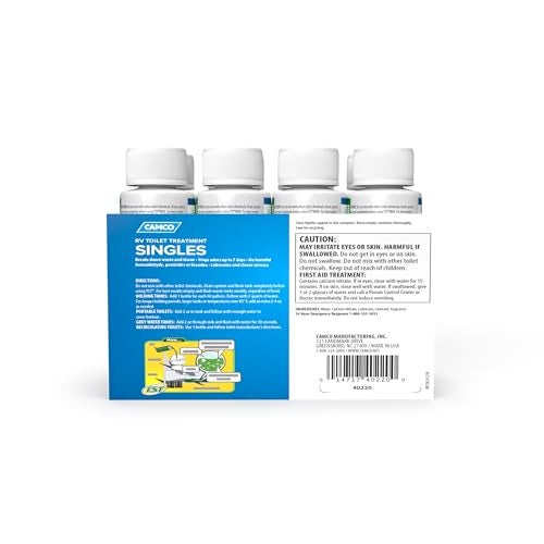 Camco TST Fresh Scent RV Toilet Treatment - Formaldehyde Free - Breaks Down Waste And Tissue, Septic Tank Safe - Treats up to 8-40 Gallon Holding Tanks - (8) 4 oz Bottles (40221) - Image 4