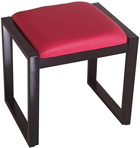 Generic Indian Decor. 45397 Wrought Iron Shoe Bench Living Room Sofa Chair Coffee Table Stool Dressing Stool Highly Elastic Sponge Filling Upholstered Footrest High 42cm (Color : Red, Size : 42x35x42cm) - Image 1