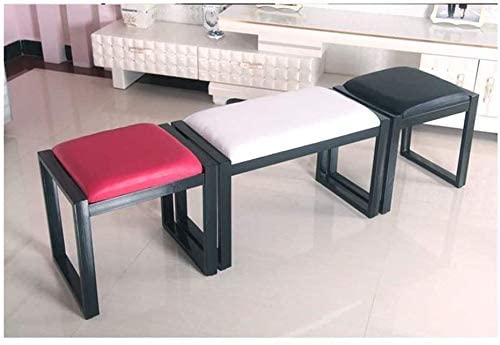 Generic Indian Decor. 45397 Wrought Iron Shoe Bench Living Room Sofa Chair Coffee Table Stool Dressing Stool Highly Elastic Sponge Filling Upholstered Footrest High 42cm (Color : Red, Size : 42x35x42cm) - Image 4
