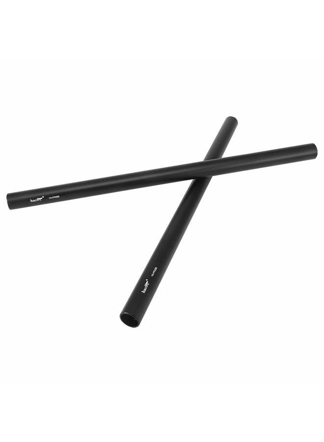 Haoge VA-PR28B 28cm 11 Inch Long Aluminum Alloy Rod 15mm Rods with M12 Thread for Camera Rail Support System Rig Shoulder Pads Monitor Mount Rod Clamp Base Mattebox Follow Focus Black, Pack of 2 - Image 4