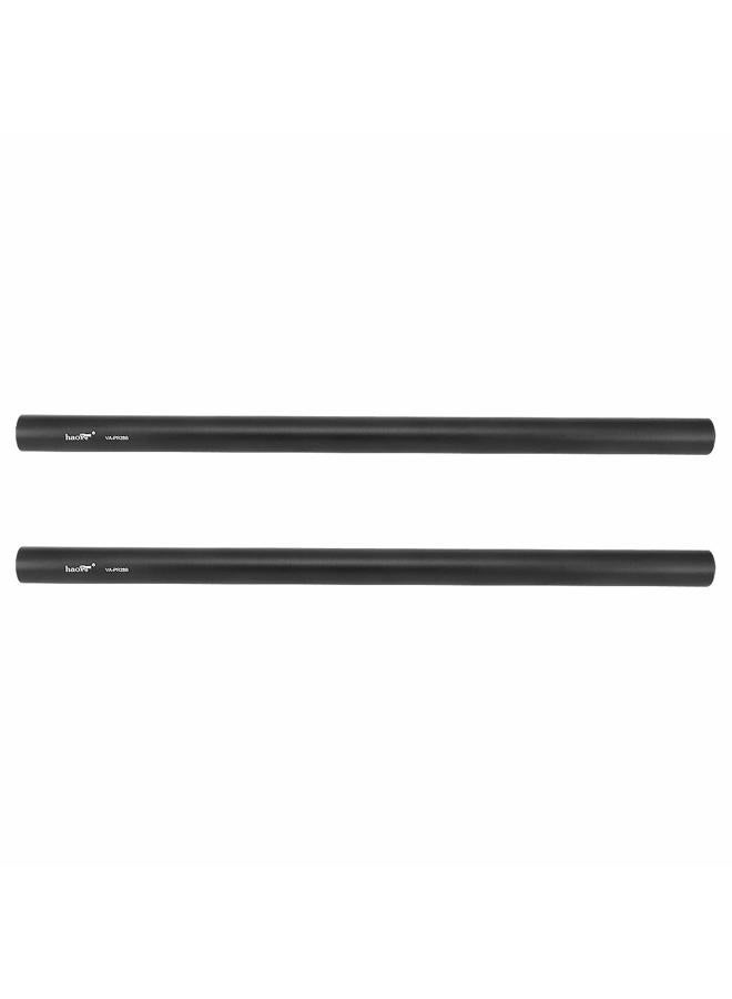 Haoge VA-PR28B 28cm 11 Inch Long Aluminum Alloy Rod 15mm Rods with M12 Thread for Camera Rail Support System Rig Shoulder Pads Monitor Mount Rod Clamp Base Mattebox Follow Focus Black, Pack of 2 - Image 2