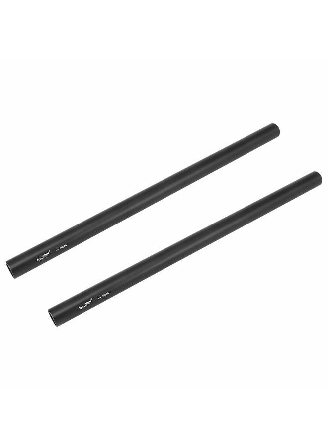 Haoge VA-PR28B 28cm 11 Inch Long Aluminum Alloy Rod 15mm Rods with M12 Thread for Camera Rail Support System Rig Shoulder Pads Monitor Mount Rod Clamp Base Mattebox Follow Focus Black, Pack of 2 - Image 3
